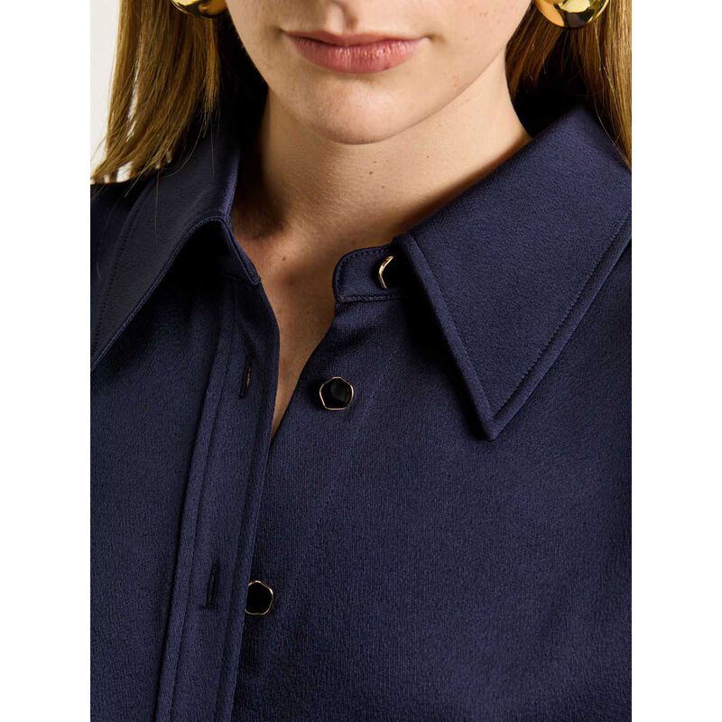 Veronika Maine Crepe Back Satin Shirtdress image number 2